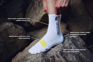 series 001 - ultra running socks - white
